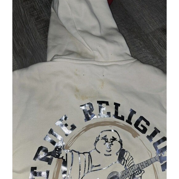 True Religion Men's Classic Buddha Logo Core Full Zip Up Hoodie Fleece Size L - Picture 6 of 6